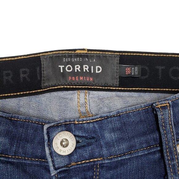 Torrid Sky High Skinny Jeans Womens 18 Premium Distressed High Rise - Picture 3 of 9